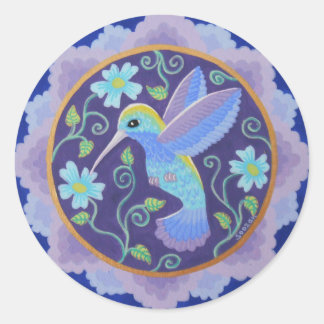 Joli colibri autocollants de mandala