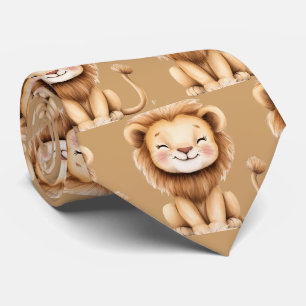 Joli Collet Lion Brun Sourire Cravate