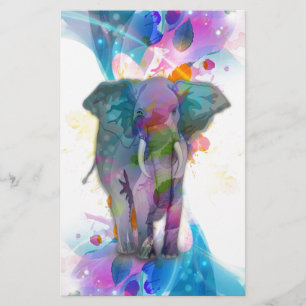 joli coloré aquarelle éclabousser éléphant