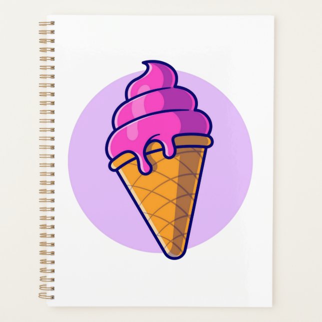 Joli cône de crème glacée cartonné (Devant)