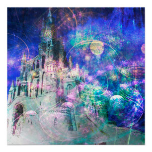 Joli conte de fée magique Imaginaire Castle Poster