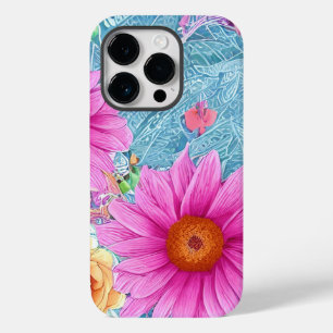 Joli coque décoratif floral iPhone 14 Pro
