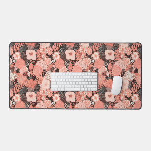Joli corail moderne et rose floral motif