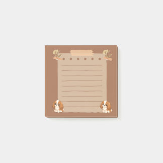 Joli cottagecore avec chien marron vintage Post-it
