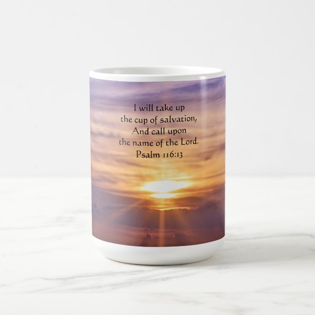 Joli coucher de soleil La Bible Verse Mug (Centre)
