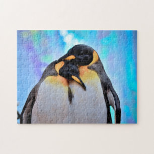 Joli couple de pingouins, puzzle