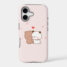 Joli couple Panda Bear amour, Rose