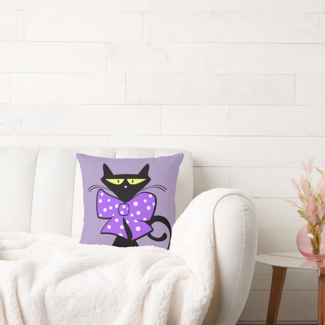 Joli Coussin Chat Noir Arc-en-ciel (Canapé)