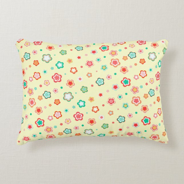 Joli coussin d'accent de fleurs (Devant)