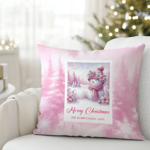 Joli Coussin de Fête de Pinkmas pour Enfants en Fo
