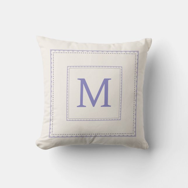 Joli Coussin de Jet Lavande Monogramme (Recto)