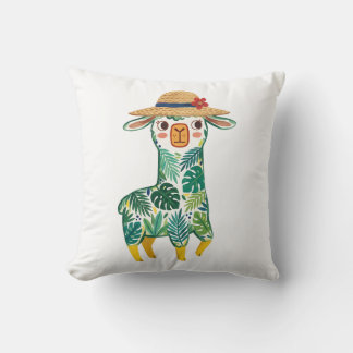 Joli Coussin de Jeté à Imprimé de Feuille Tropical