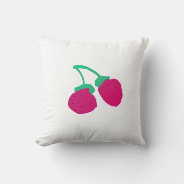 Joli Coussin de Jeté aux Baies Roses (Recto)