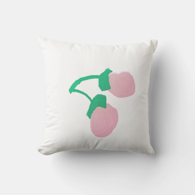 Joli Coussin de Jeté aux Baies Roses (Recto)