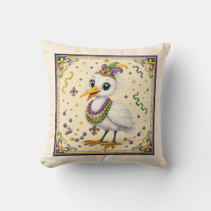 Joli Coussin de Jeté de Héron de la Nouvelle-Orléa