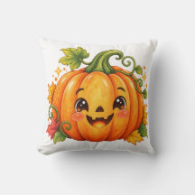 Joli Coussin de Lancer de Citrouille d'Halloween |