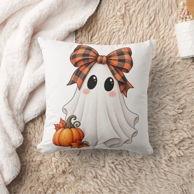 Joli Coussin de Lancer de Fantôme d'Halloween| Fan (Couverture)