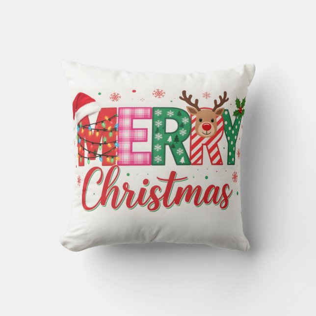 Joli Coussin de Lancer pour les Fêtes de Noël (Recto)