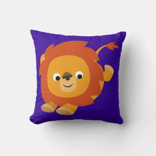 Joli Coussin de Lion de Dessin Animé enjoué