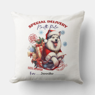 Joli coussin de Noël au thème Husky sibérien