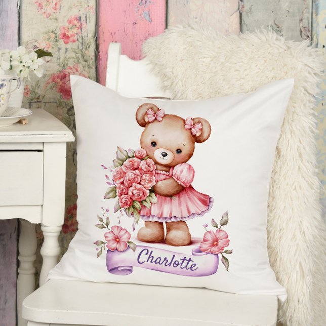 Joli Coussin de Nounou pour Filles avec un Ours en (Créateur téléchargé)