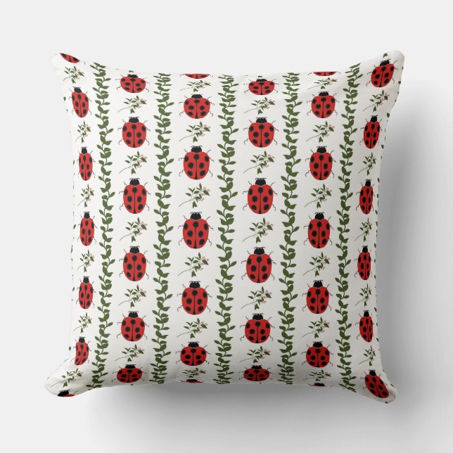 Joli Coussin de Nursery Tache Rouge et Verte  (Recto)