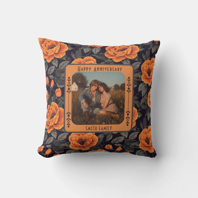 Joli Coussin de Rénovation de Vœux de Tourtereaux  (Recto)