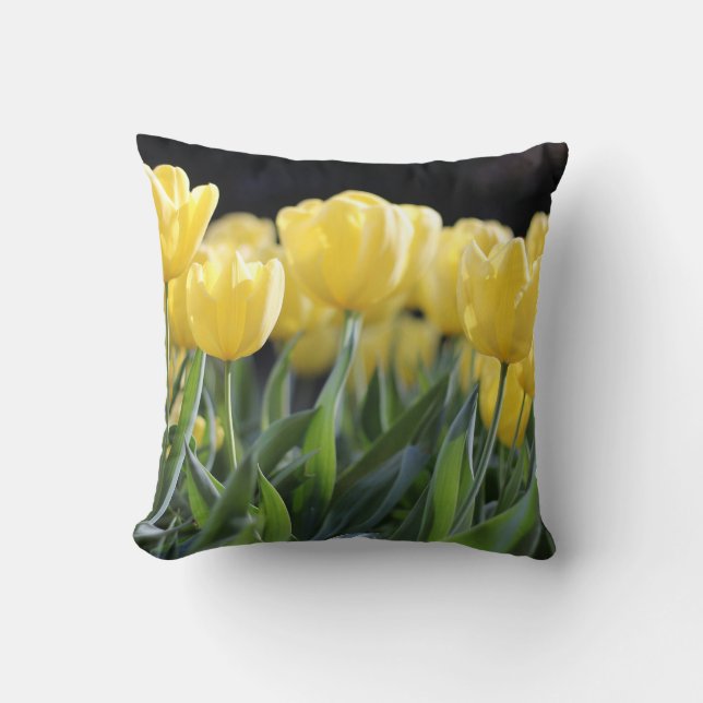 Joli coussin de tulipes jaunes (Recto)