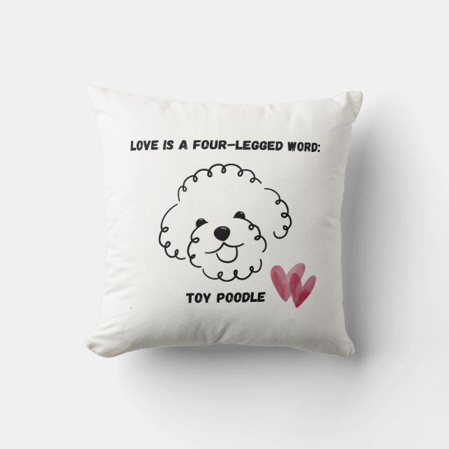 joli coussin décoratif Caniche jouet (Recto)