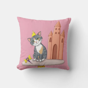 Joli Coussin Décoratif de Chat Princesse avec Chât