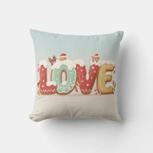 Joli coussin décoratif de Noël avec motif de cooki