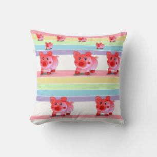 Joli coussin décoratif en forme de cochon rose