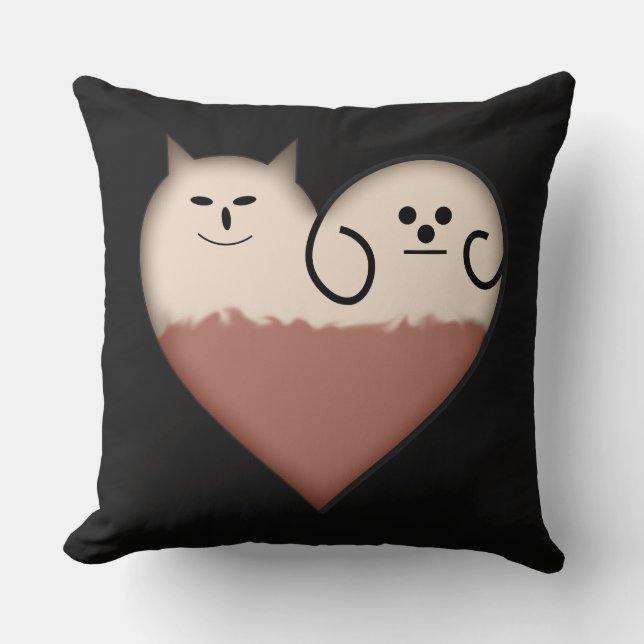 Joli Coussin Décoratif en Forme de Cœur pour Amis (Recto)
