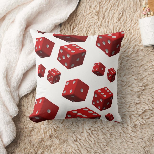 Joli Coussin Décoratif en Forme de Dés Rouges (Couverture)