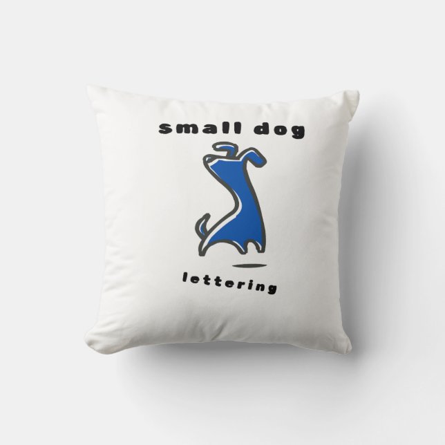 Joli Coussin Double Face avec Chiot Bleu (Recto)