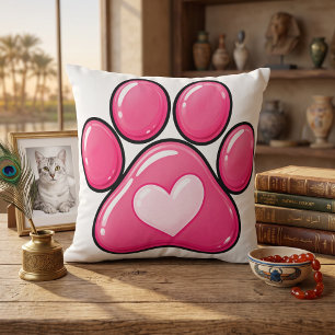 Joli Coussin en forme de coeur avec empreinte de p