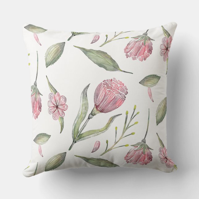 Joli Coussin Extérieur Fleurs Roses et Tendres (Verso)