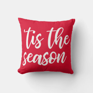 Joli coussin jetable rouge de Noël 'C'est la saiso