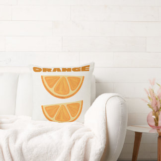 Joli coussin jeté en tranche d'orange, décoration 