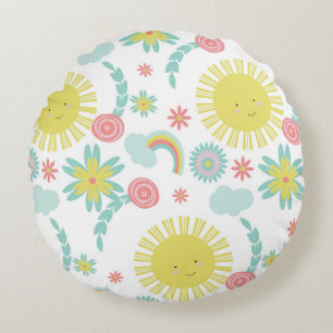Joli Coussin Jeté Floral Arc-en-Ciel Ensoleillé