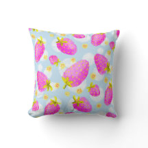 Joli Coussin Jeté Rose Fraise