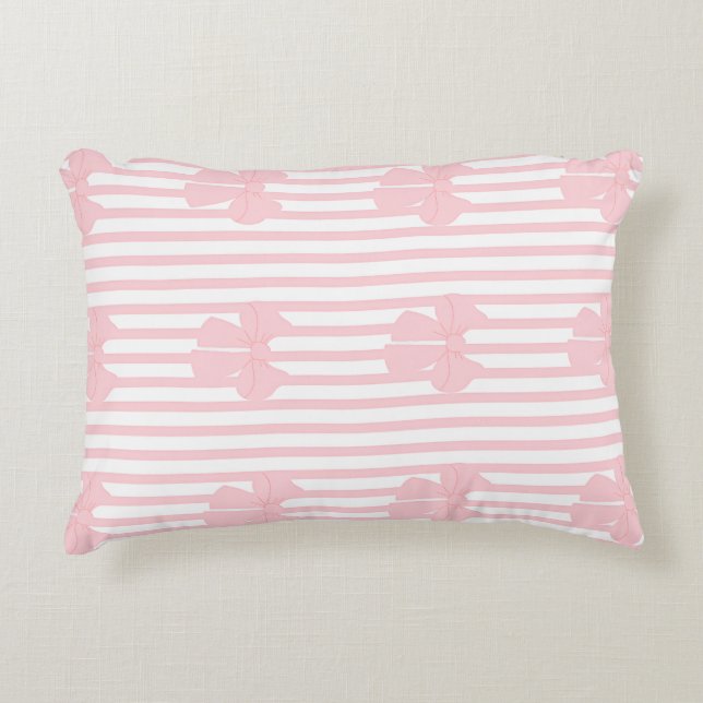 Joli Coussin Rose à Nœud | Coussin de Lancer Coque (Devant)