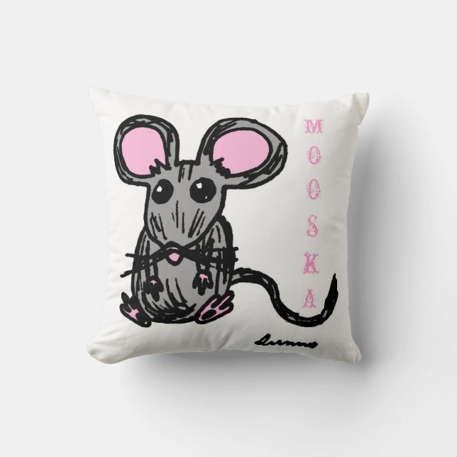Joli Coussin Souris Mooska - Violet (Recto)