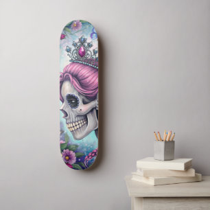Joli crâne de princesse skateboard