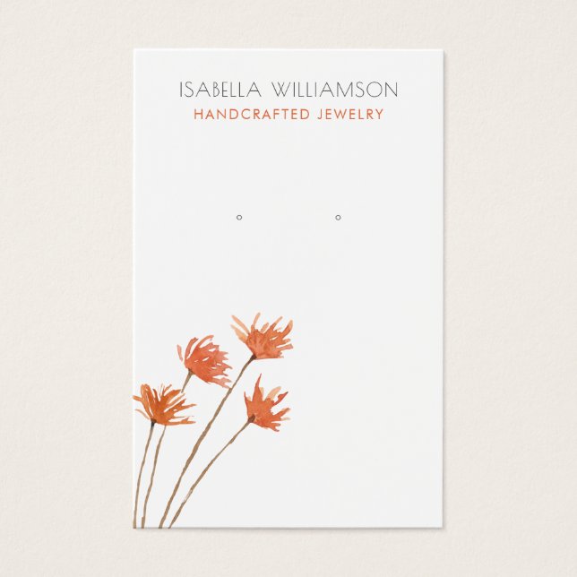 Joli Cuivre Orange Bijoux d'oreille Cartes d'affic (Devant)