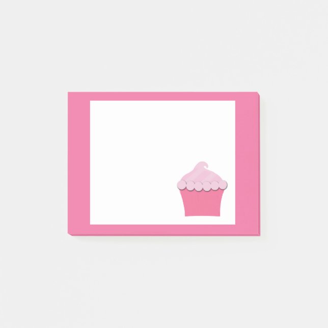 Joli Cupcake Rose, Post-it Notes Personnalisés (Devant)