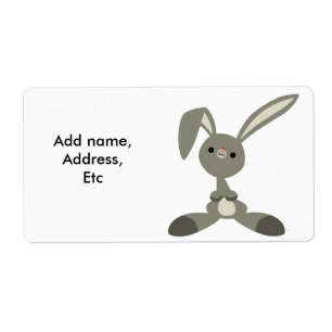 Joli Curieux Cartoon Rabbit Livraison Étiquette