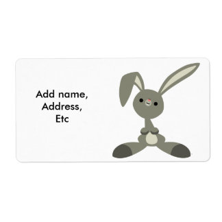 Joli Curieux Cartoon Rabbit Livraison Étiquette