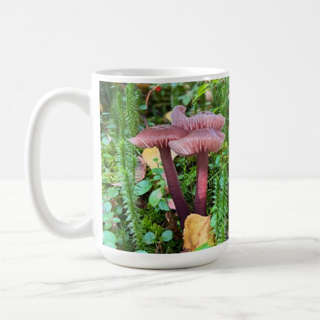 Joli dans les champignons roses - 15 oz. Mug (Gauche)