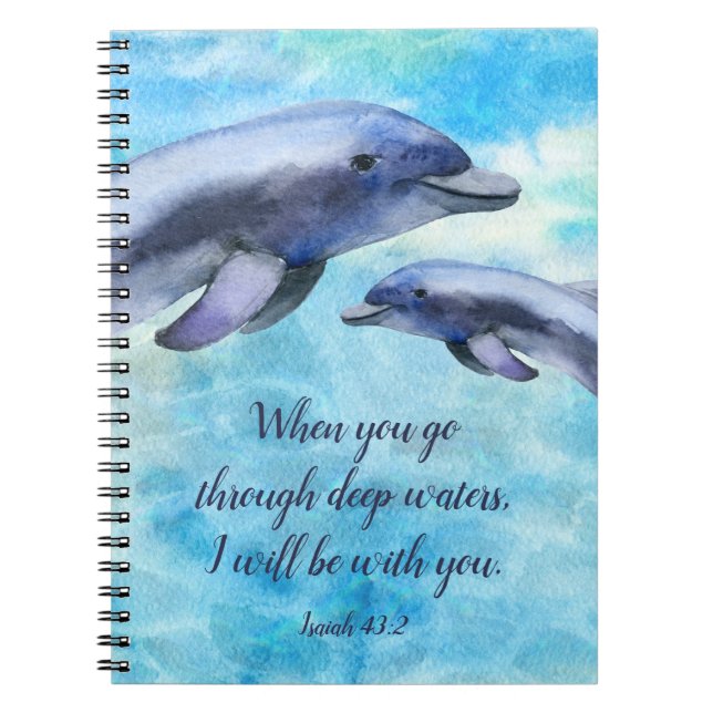 Joli dauphin d'aquarelle| Journal Notebook (Devant)
